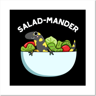 Salad-mander Funny Salamander Pun Posters and Art